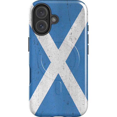 Scotland Flag Distressed iPhone 16 Magsafe Impact Case